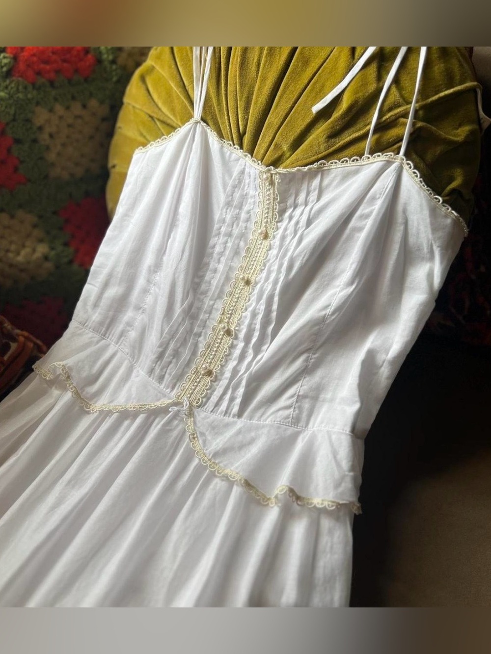 Boho White Cottagecore Maxi Dress Wedding